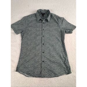 MICHAEL KORS Mens Slim Fit Atlantic Green Short Sleeve Shirt Size L